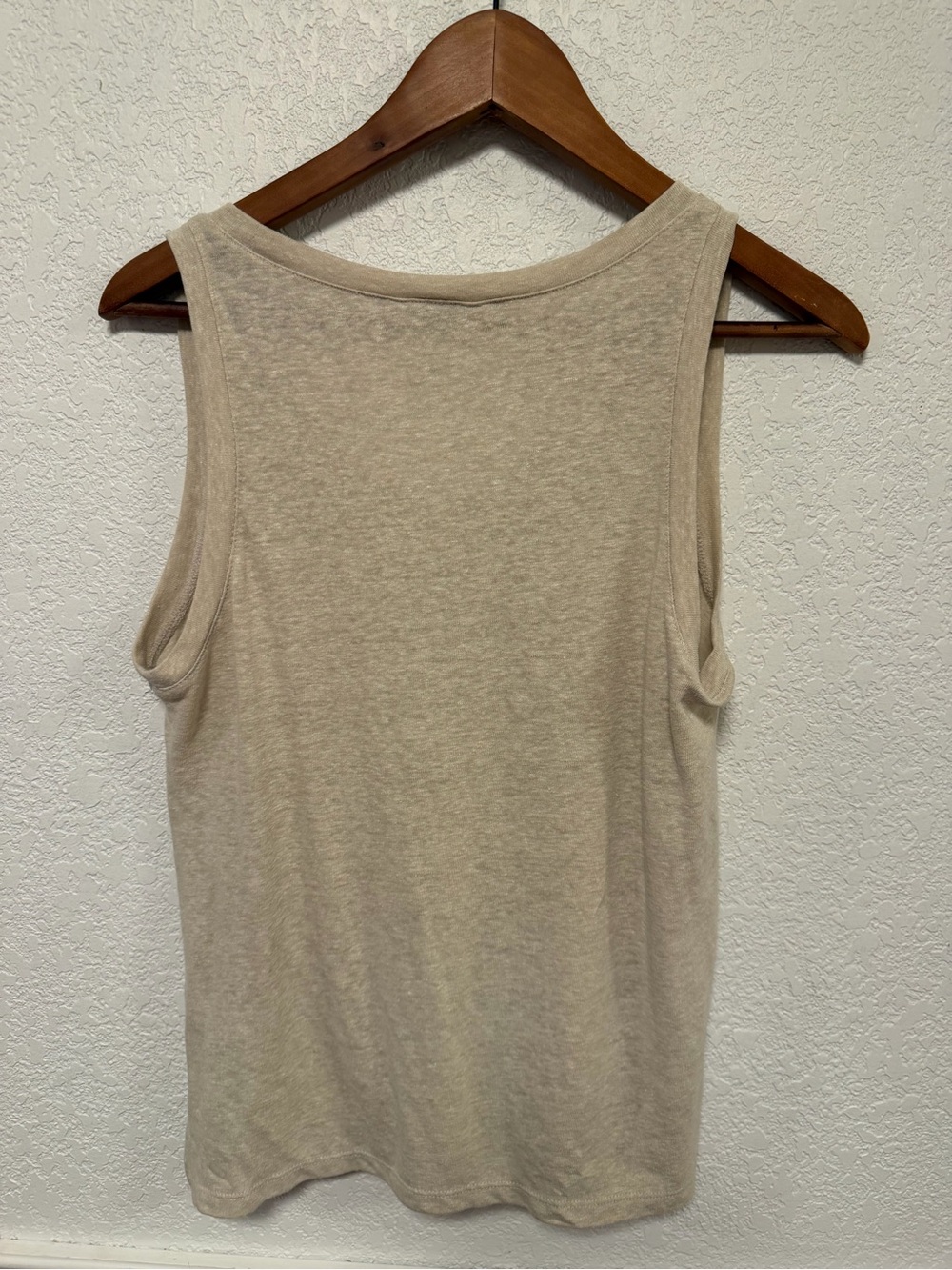 Banana Republic Factory Beige Scoop Neck Linen Blend Tank Top - Picture 3 of 3